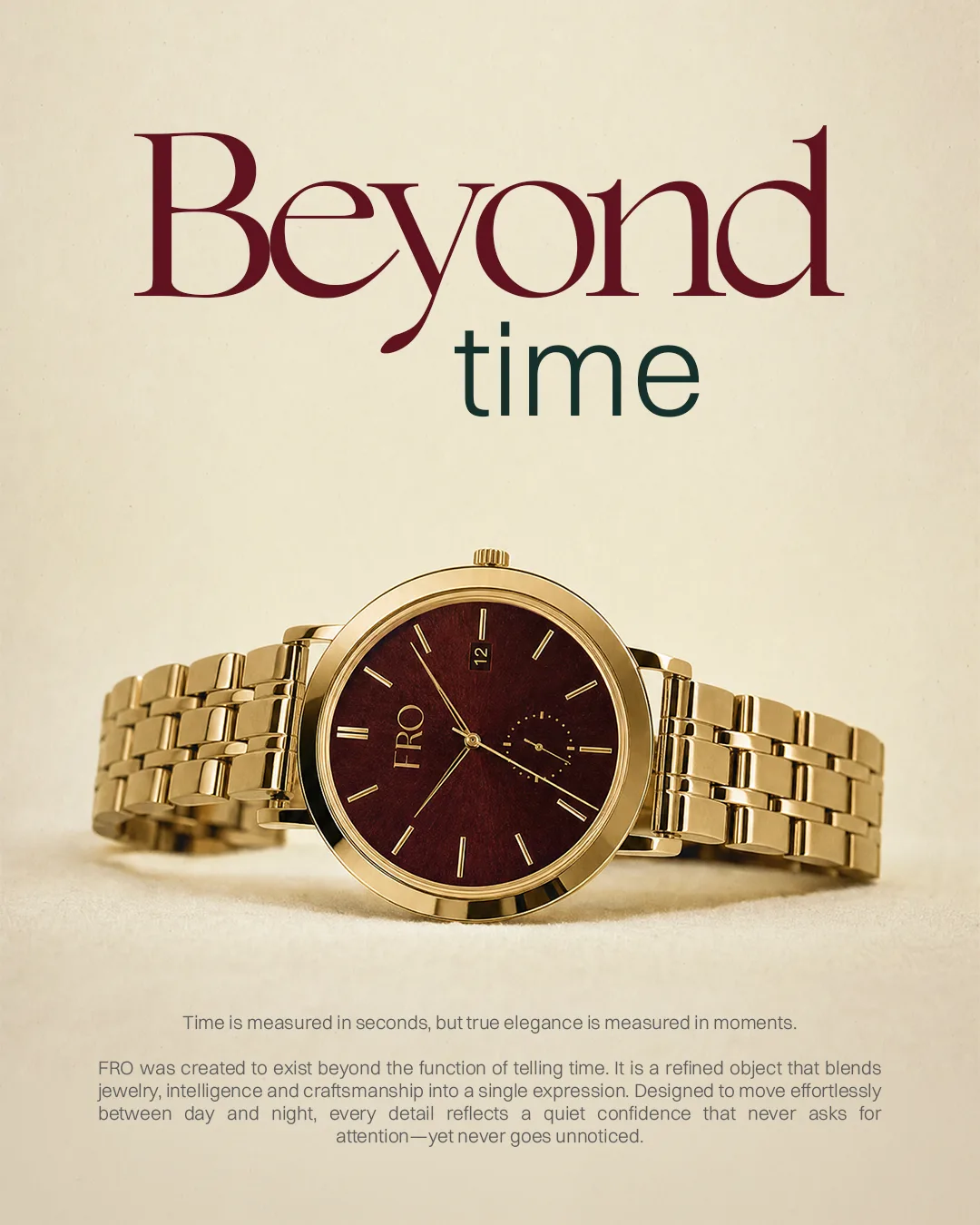 FRO, Basılı ilan, “Beyond time”